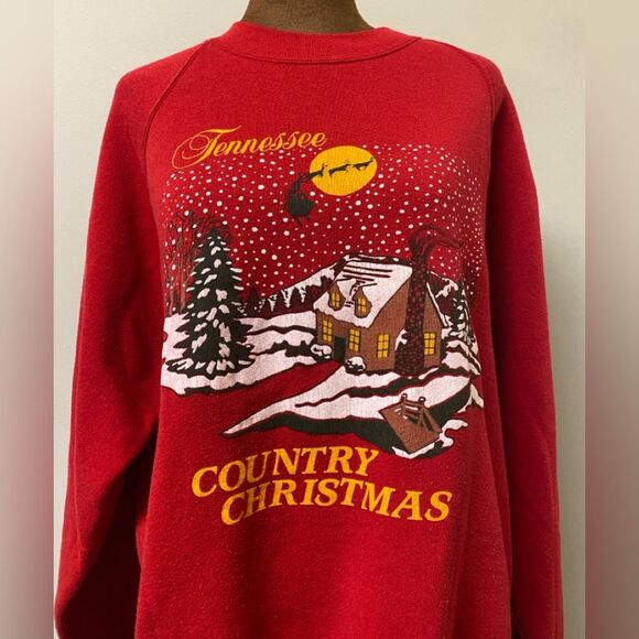 Vintage Tennessee Country Christmas Retro Graphic Crewneck Sweater:Cottagecore - Picture 8 of 9